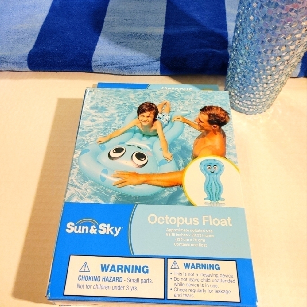 NWT  Sun & Sky Pool Swim Octopus Float For Children 53" X 29"